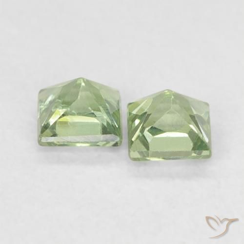 0.44 ct natürliche Helles Salbeigrün Saphir-Edelsteine, Quadrat, VS