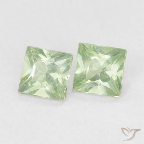 0.36 ct natürliche Helles Salbeigrün Saphir-Edelsteine, Quadrat, VS