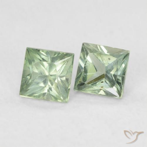 0.45 ct natürliche Helles Salbeigrün Saphir-Edelsteine, Quadrat, VS