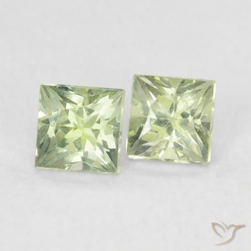 0.44 ct natürliche Helles Salbeigrün Saphir-Edelsteine, Quadrat, VS