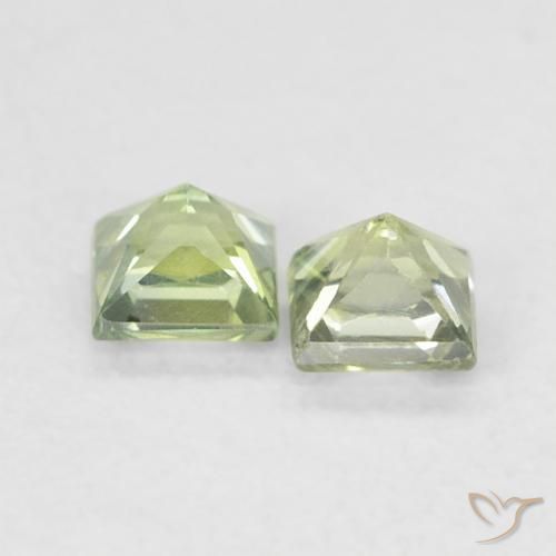 0.44 ct natürliche Helles Salbeigrün Saphir-Edelsteine, Quadrat, VS