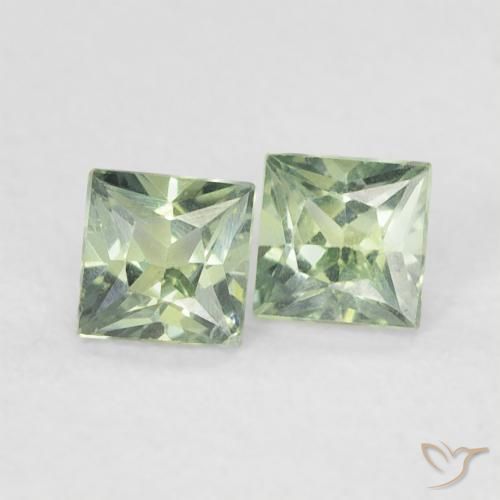 0.39 ct natürliche Helles Waldgrün Saphir-Edelsteine, Quadrat, VS
