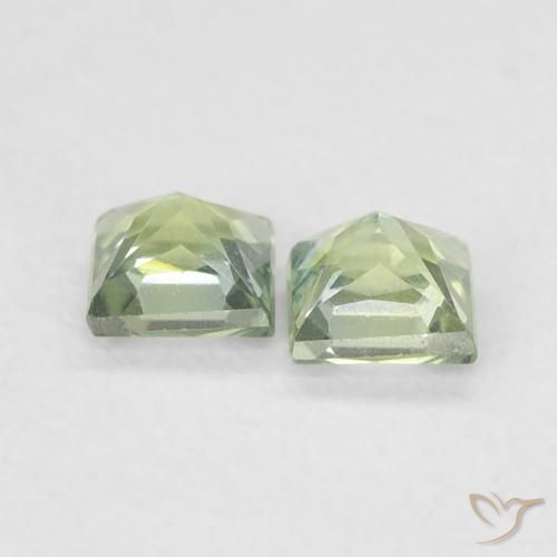 0.39 ct natürliche Helles Waldgrün Saphir-Edelsteine, Quadrat, VS