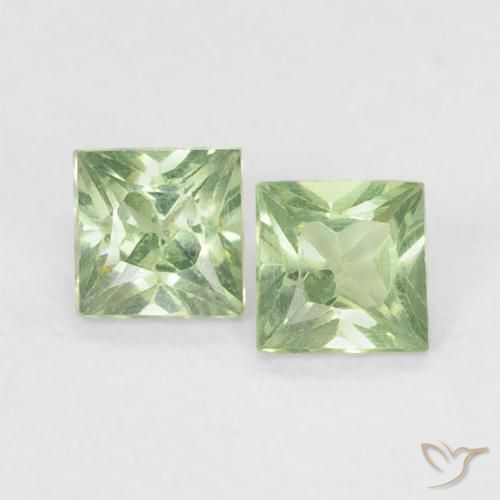 0.40ctw Natürlicher Medium Light Green Saphir, Quadrat, VS