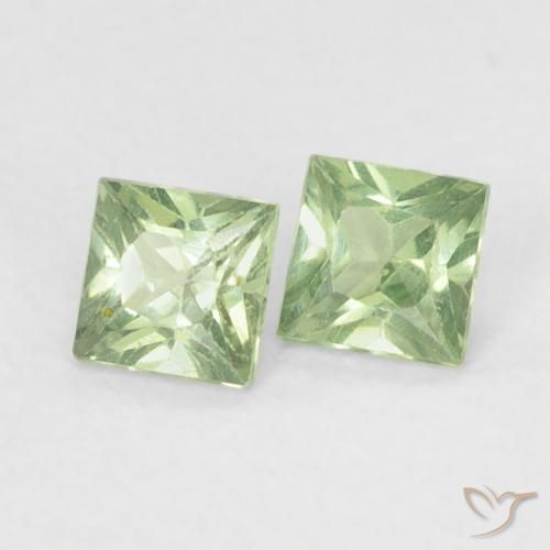 0.40 ct natürliche Medium Light Green Saphir-Edelsteine, Quadrat, VS