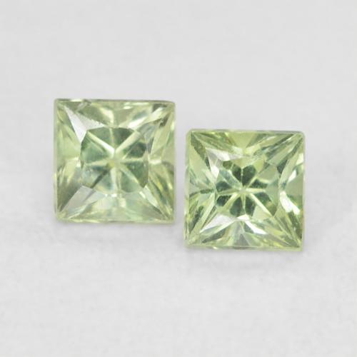 0.48ctw Natürlicher Medium Light Green Saphir, Quadrat, VS