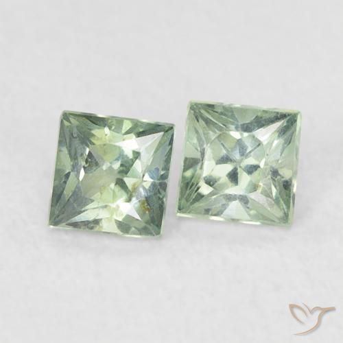 0.44 ct natürliche Medium Light-Green Saphir-Edelsteine, Quadrat, VS