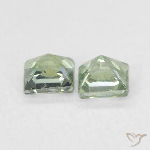 0.44 ct natürliche Medium Light-Green Saphir-Edelsteine, Quadrat, VS