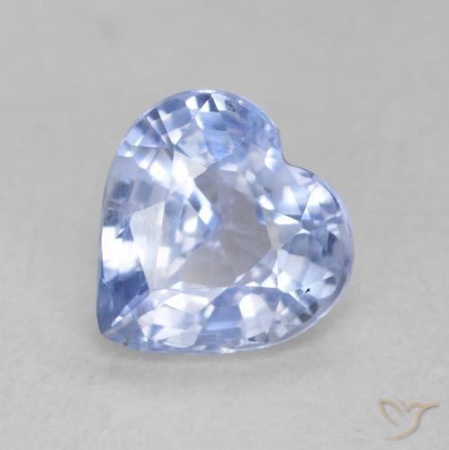 0.87ct Natürlicher Pastellblau Saphir, Herz, VS