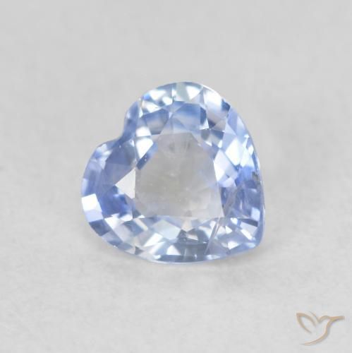 0.50ct Natürlicher Pastellblau Saphir, Herz, VS-SI
