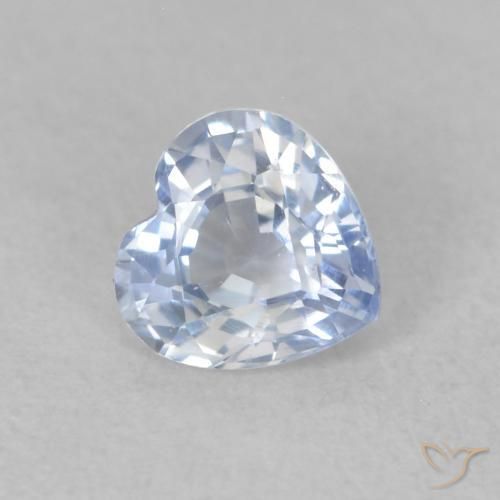 0.56ct Natürlicher Bläulich-weiß Saphir, Herz, VVS-VS