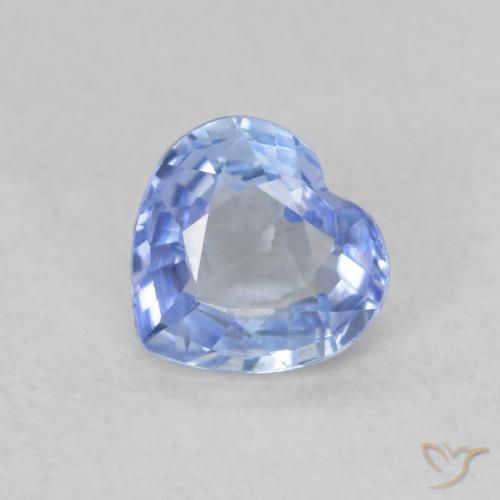 0.50ct Natürlicher Pastellblau Saphir, Herz, VVS-VS