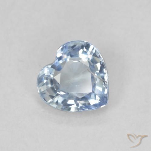 0.49ct Natürlicher Bläulich-weiß Saphir, Herz, VS