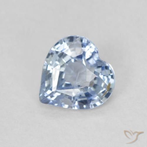 0.48ct Natürlicher Helles Himmelblau Saphir, Herz, VS