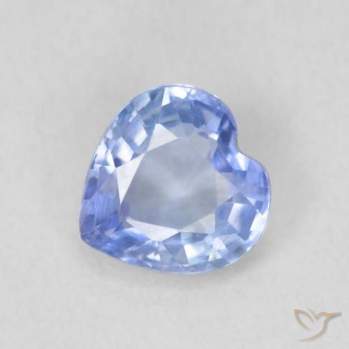 0.58ct Natürlicher Pastellblau Saphir, Herz, VVS-VS