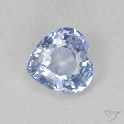 0.57ct Natürlicher Helles Babyblau Saphir, Herz, VVS-VS