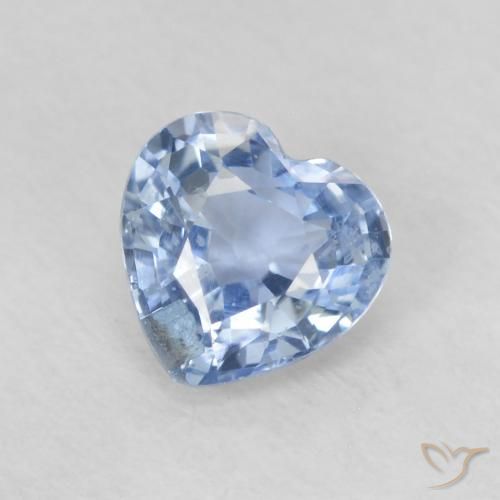 0.59ct Natürlicher Helles Babyblau Saphir, Herz, VS