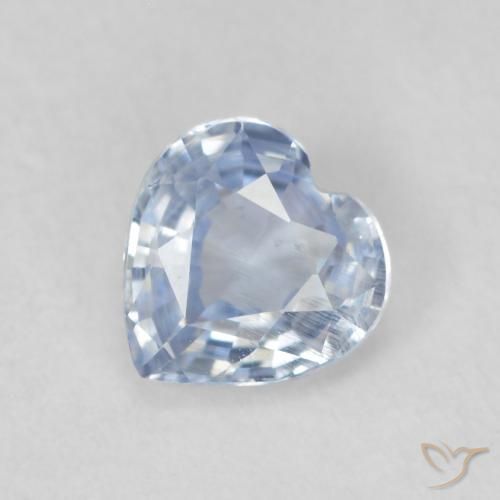0.55ct Natürlicher blassblau Saphir, Herz, VS