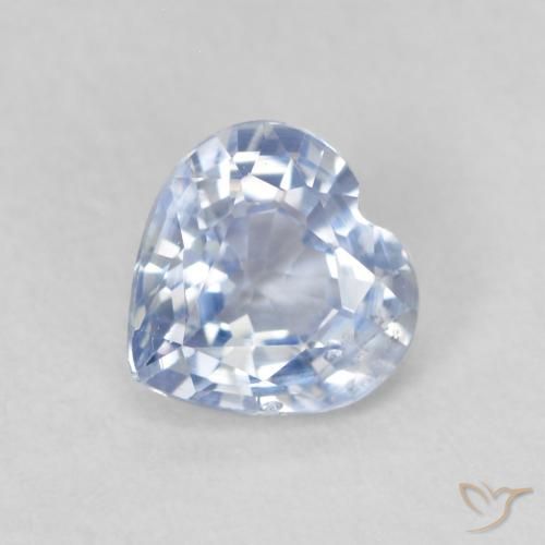 0.63ct Natürlicher Bläulich-weiß Saphir, Herz, VS