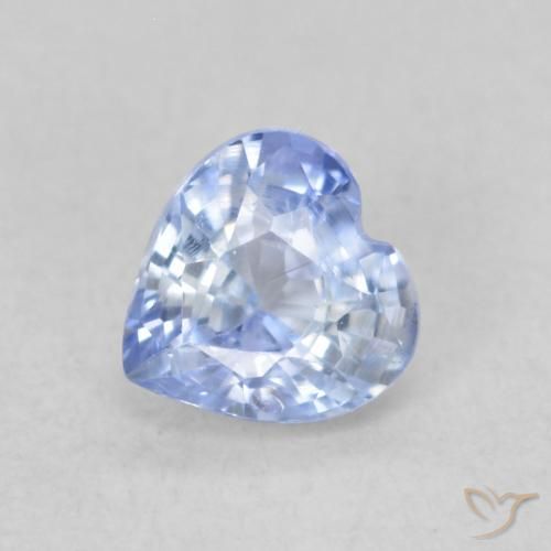0.43ct Natürlicher Pastellblau Saphir, Herz, VVS-VS
