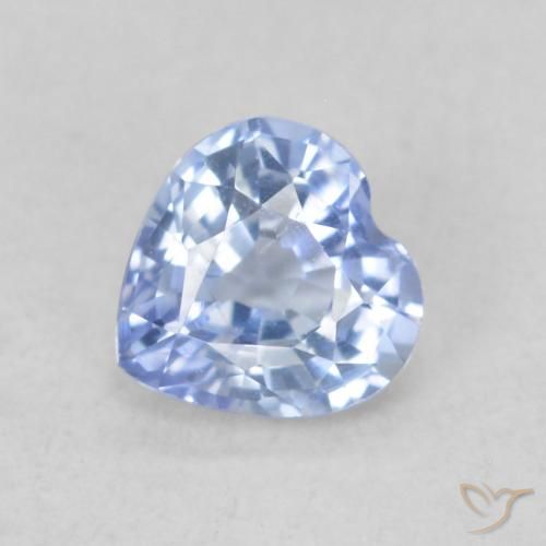 0.48ct Natürlicher Pastellblau Saphir, Herz, VVS-VS