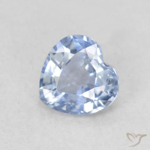 0.40ct Natürlicher Baby blau Saphir, Herz, VVS-VS