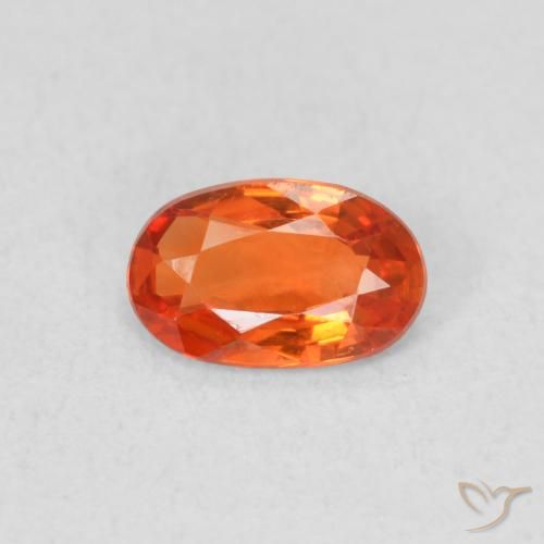 0.48ct Natürlicher Feuerorange Saphir, Oval, VVS-VS