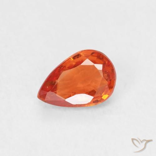 0.50ct Natürlicher Intensives Orange Saphir, Birnenform, VS, Photo A