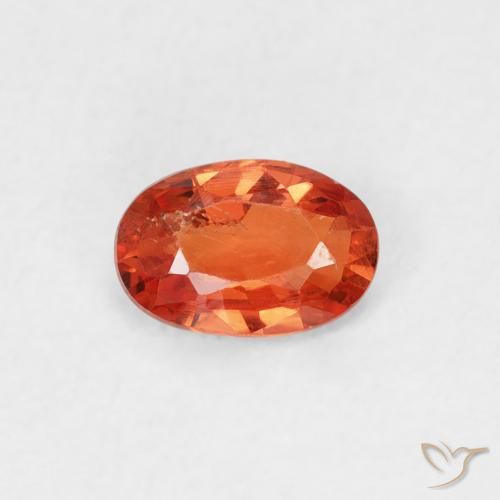 0.56ct Natürlicher Amber Orange Saphir, Oval, VS