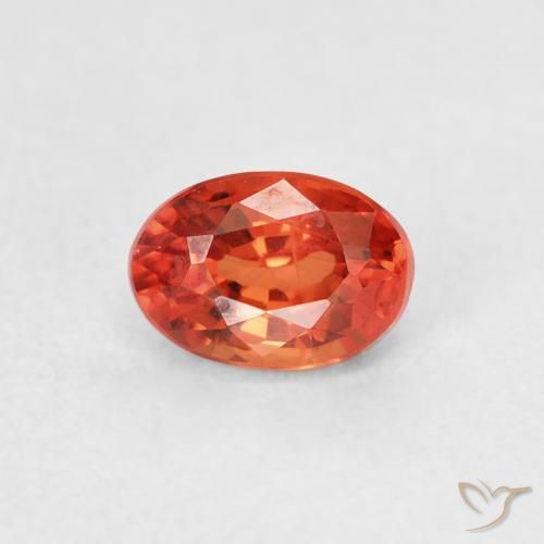 0.78ct Natürlicher Warmes Orange Saphir, Oval, VS