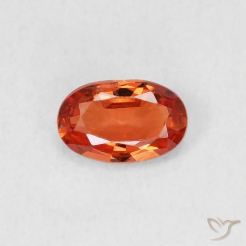 0.53ct Natürlicher Mittelorange Saphir, Oval, VS