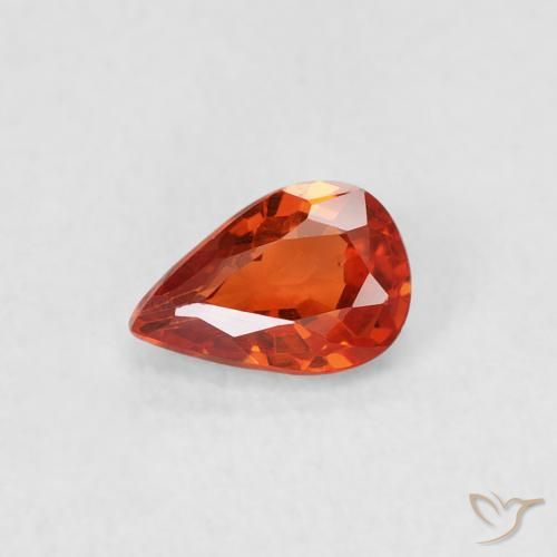 0.52ct Natürlicher Feuerorange Saphir, Birnenform, VS