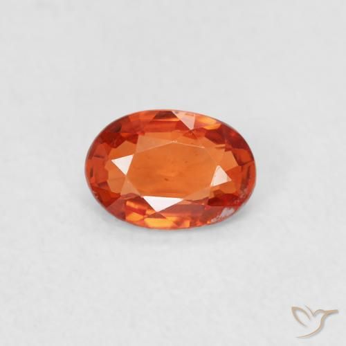 0.44ct Natürlicher rötlich-orange Saphir, Oval, VS