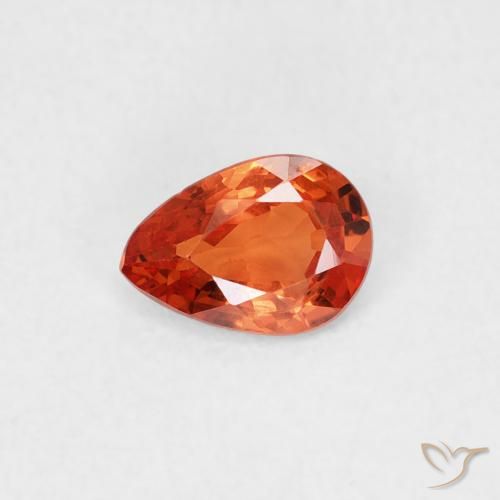 0.44ct Natürlicher rötlich-orange Saphir, Birnenform, VS