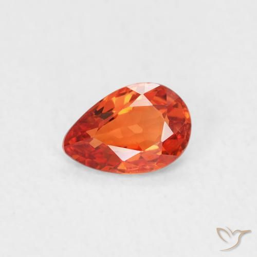 0.42ct Natürlicher Warmes Orange Saphir, Birnenform, VVS-VS