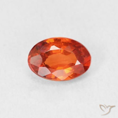 0.68ct Natürlicher Amber Orange Saphir, Oval, VVS-VS