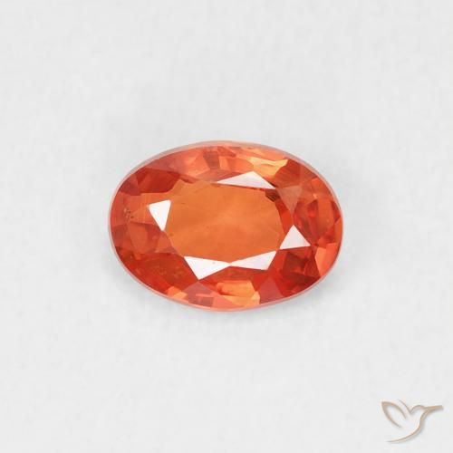0.49ct Natürlicher rötlich-orange Saphir, Oval, VVS-VS