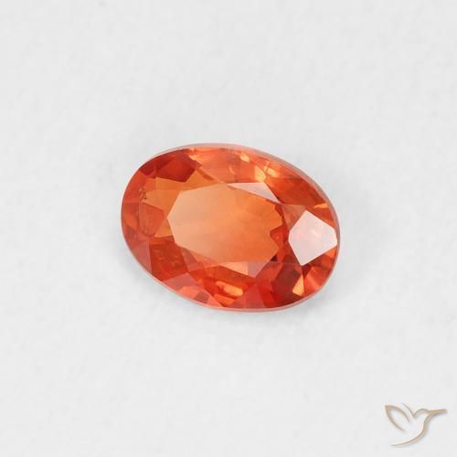 9,17 ctw natürlicher rötlich-orange Saphir, Oval, VVS-VS