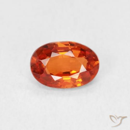 0.63ct Natürlicher Amber Orange Saphir, Oval, VVS-VS