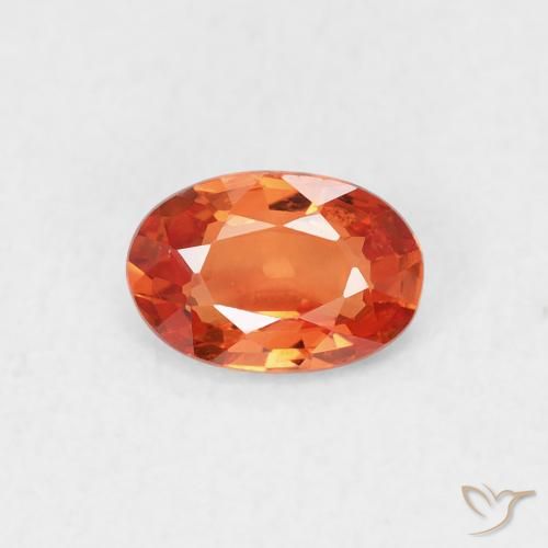 0.61ct Natürlicher Mittelorange Saphir, Oval, VVS-VS