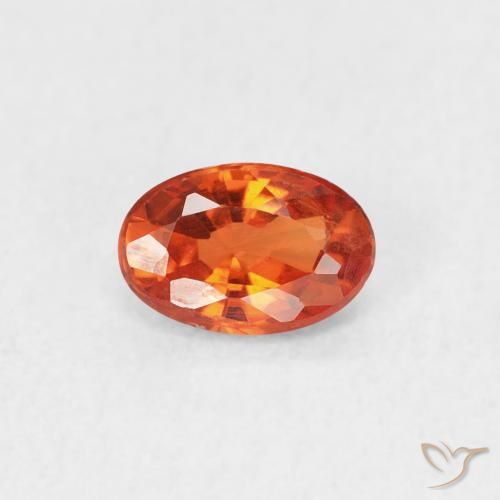 0.53ct Natürlicher Feuerorange Saphir, Oval, VVS-VS