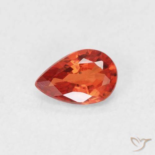 0.42ct Natürlicher Warmes Orange Saphir, Birnenform, VVS-VS