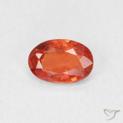 0.53ct Natürlicher rötlich-orange Saphir, Oval, VS