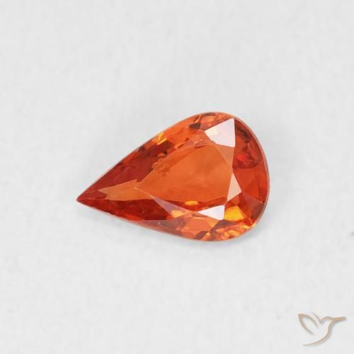 0.43ct Natürlicher Amber Orange Saphir, Birnenform, VS