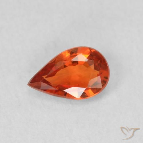 9,17 ctw natürlicher tieforange Saphir, Birnenform, VS