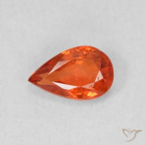 0.50ct Natürlicher Warmes Orange Saphir, Birnenform, VS