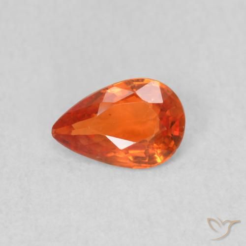0.38ct Natürlicher Mittelorange Saphir, Birnenform, VS