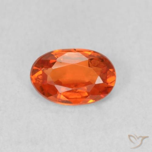 0.51ct Natürlicher Mittelorange Saphir, Oval, VS