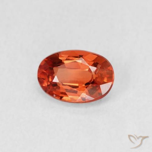 0.58ct Natürlicher orange-rot Saphir, Oval, VVS-VS