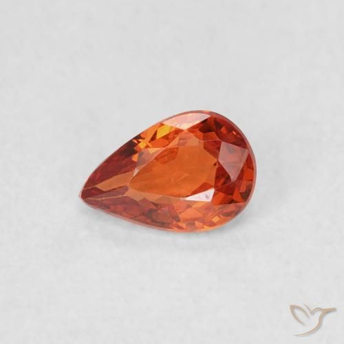 0.39ct Natürlicher rötlich-orange Saphir, Birnenform, VVS-VS
